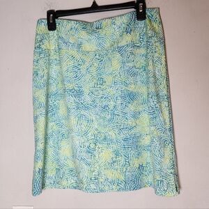 Title Nine Breeze Pull-On Skirt Blue Green Waist Pocket Size Medium Jersey Knit